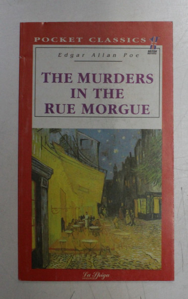 THE MURDERS IN THE RUE MORGUE by EDGAR ALLAN POE , COVER VINCENT VAN GOGH ,,CAFE TERRACE BY NIGHT''`