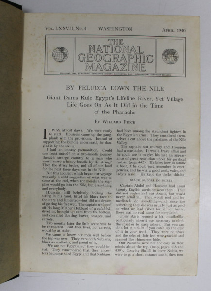 THE NATIONAL GEOGRAPHIC MAGAZINE , VOL. LXXVII , NO. 4 - 5 , COLEGAT DE DOUA  NUMERE CONSECUTIVE , APRILIE - MAI , 1940
