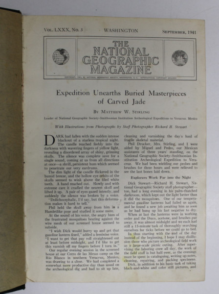 THE NATIONAL GEOGRAPHIC MAGAZINE , VOL. LXXX , NO. 1 - 3  , COLEGAT DE TREI NUMERE CONSECUTIVE , IULIE - SEPTEMBRIE  , 1941