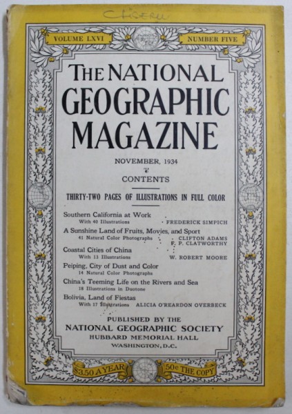 THE NATIONAL GEOGRAPHIC MAGAZINE , VOLUME LXVI , NUMBER FIVE , NOVEMBER 1934