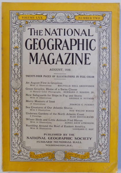 THE NATIONAL GEOGRAPHIC MAGAZINE , VOLUME LXX  - NUMBER TWO - AUGUST , 1936