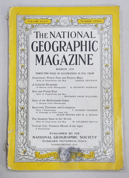 THE NATIONAL GEOGRAPHIC MAGAZINE , VOLUME LXXV , NUMBER THREE , MARCH 1939
