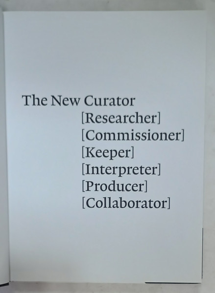 THE NEW CURATOR by COLINE MILLIARD ...JONATHAN WATKINS , 2016