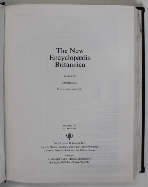 THE NEW ENCYCLOPAEDIA BRITANNICA , VOLUME 15 , 1994