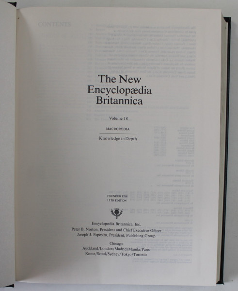 THE NEW ENCYCLOPAEDIA BRITANNICA , VOLUME  18  , 1994