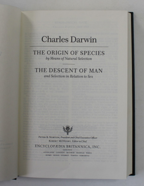 THE ORIGIN OF SPECIES / THE DESCENT OF MAN by CHARLES DARWIN , 1994