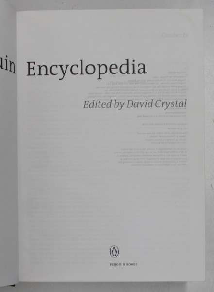 THE PENGUIN ENCYCLOPEDIA , edited by DAVID CRYSTAL , 2004, PREZINTA  HALOURI DE APA SI URME DE UZURA