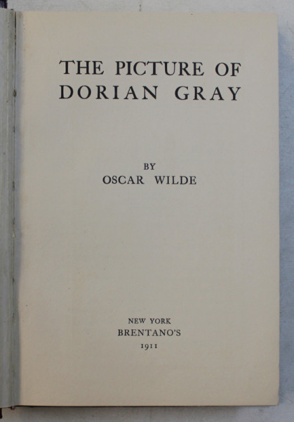 THE PICTURE OF DORIAN GRAY by OSCAR WILDE , 1911