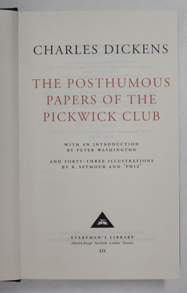 THE POSTHUMOUS PAPERS OF THE PICKWICK CLUB by CHARLES DICKENS , 1998