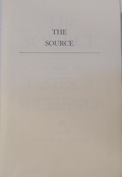 THE SOURCE by JAMES A. MICHENER , 1965