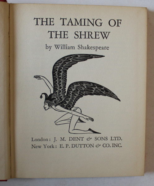 THE TAMING OF THE SHREW  by WILLIAM SHAKESPEARE , with engravings by ERIC GILL , 1934