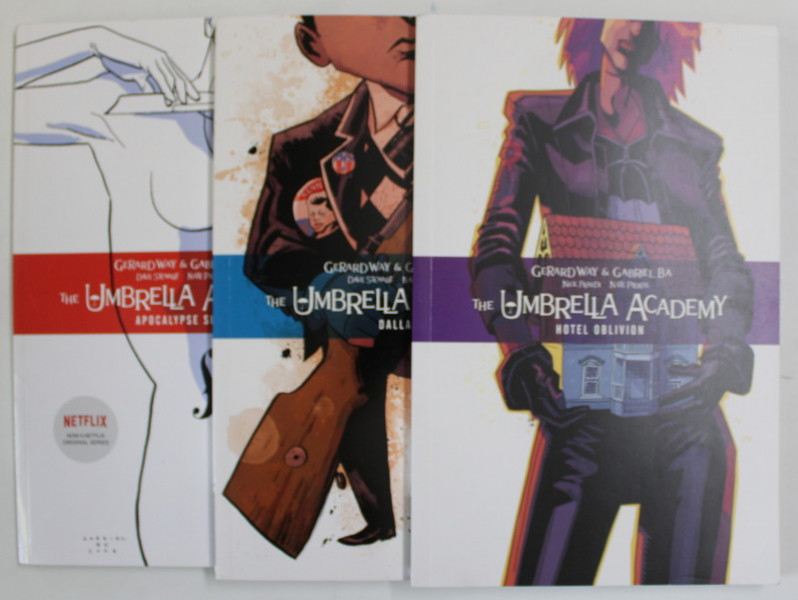 THE UMBRELLA  ACADEMY  by GERARD WAY and GABRIEL BA , 3 VOLUMES , 2008 , BENZI DESENATE *