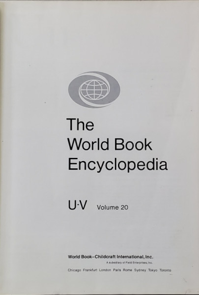 THE WORLD BOOK ENCYCLOPEDIA , VOLUMUL 20 - U-V , 1978