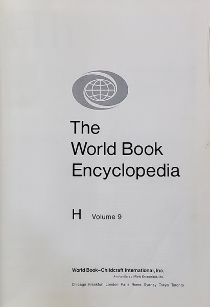 THE  WORLD BOOK ENCYCLOPEDIA , VOLUMUL 9 - H , 1978