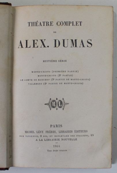 THEATRE COMPLET de ALEX . DUMAS , TOME 8 , 1864