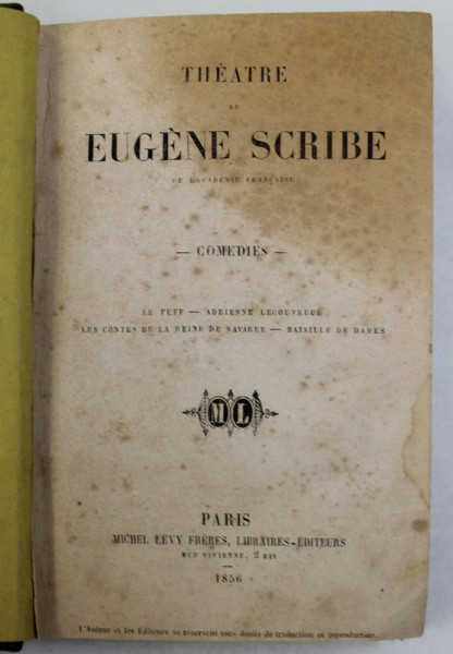 THEATRE de EUGENE SCRIBE , COMEDIE , 1856