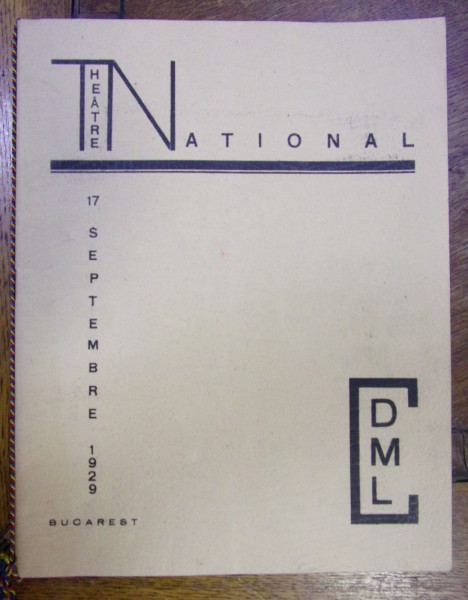 THEATRE NATIONAL DE BUCAREST . MARDI , 17 SEPTEMBRE 1929