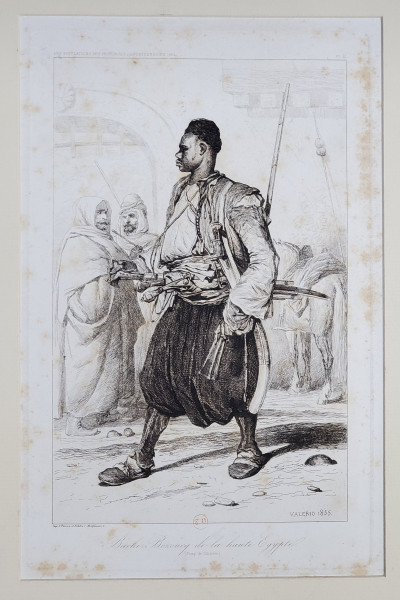 Theodore Valerio, Bashi-Bazouk de la haute Egypt - Gravura, 1855