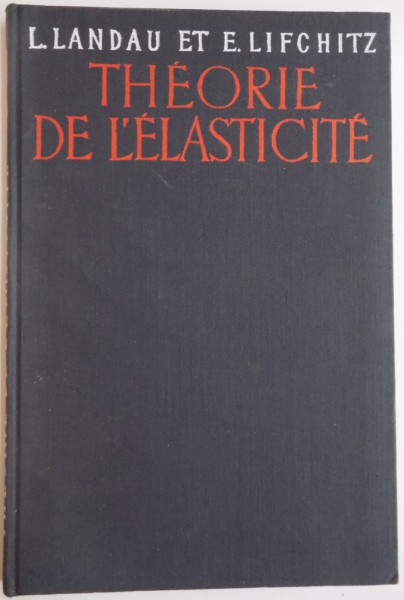 THEORIE DE L'ELASTICITE L. LANDAU ET LIFCHITZ