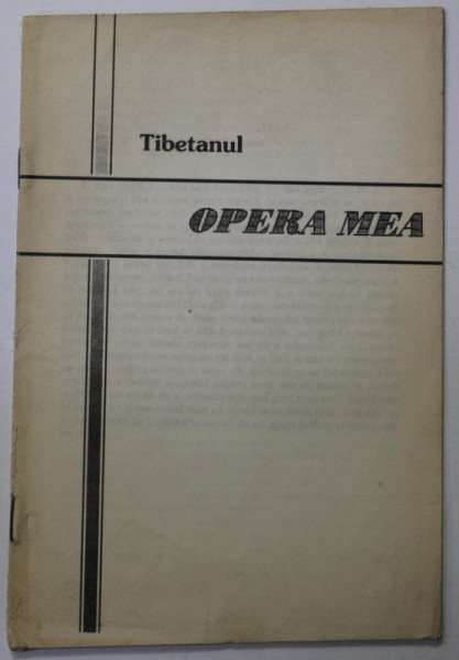 TIBETANUL , OPERA MEA , ANII ' 90