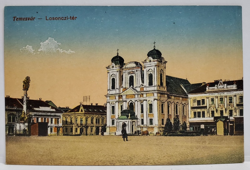 TIMISOARA , CATEDRALA SFANTUL GHEORGHE , ROMANO - CATOLICA , CARTE POSTALA ILUSTRATA , INCEPUTUL SEC. XX