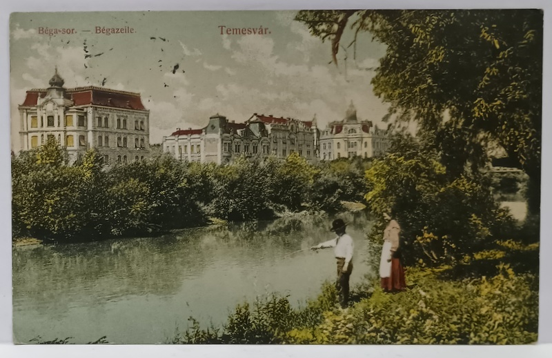 TIMISOARA , VEDERE DE PE MAUL BEGAI , CARTE POSTALA ILUSTRATA , 1910