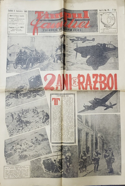 ' TIMPUL FAMILIEI ' , ZIAR , ANUL II , NR . 85  , SAMBATA ,  6 SEPTEMBRIE  , 1941