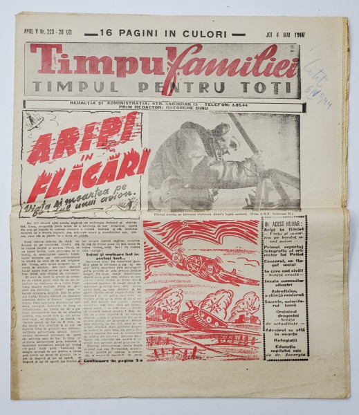 ' TIMPUL FAMILIEI ' , ZIAR , ANUL V , NR . 223   , JOI 4 MAI  , 1944
