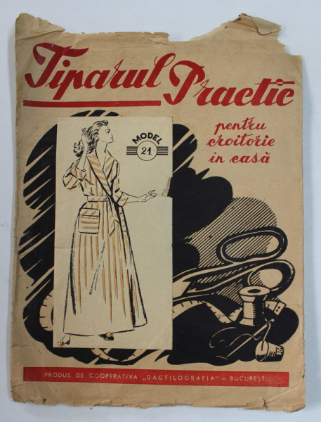 TIPARUL PRACTIC - PENTRU O CROITORIE IN CASA , MODEL 21 - HALAT DE DAMA PENTRU  CASA , ANII '50