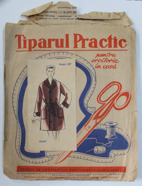 TIPARUL PRACTIC - PENTRU O CROITORIE IN CASA , MODEL 522 - HALAT BARBATESC DE CASA  , ANII ' 60