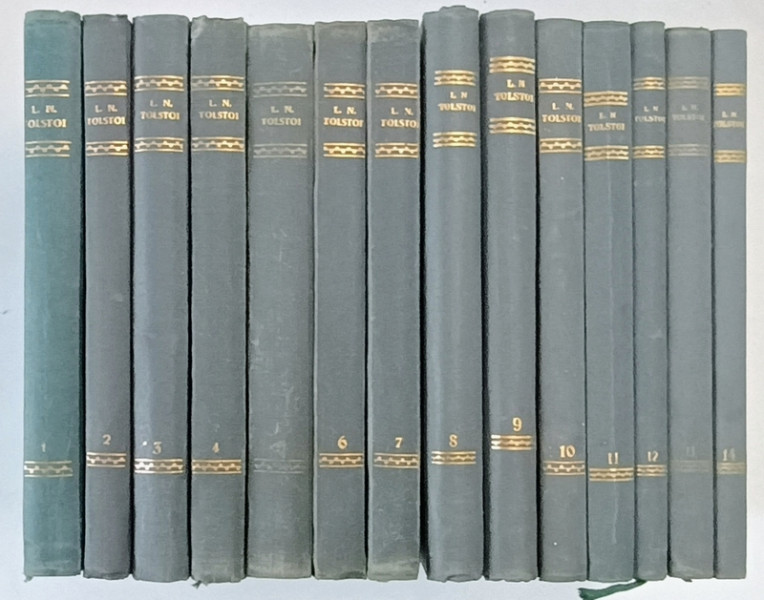 TOLSTOI , OPERE IN PAISPREZECE VOLUME , VOLUMELE I - XIV , 1953 - 1960 *MINIMA UZURA