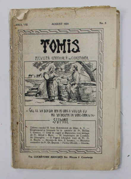 TOMIS - REVISTA EPARHIALA DE CONSTANTA , ANUL VIII , NO. 8 , AUGUST 1931
