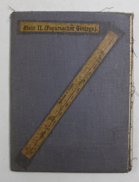 TOURISTEN KARTE DER SECTION ' HERMANNSTADT ' DES SIEBENBURGHISCHEN KARPATEN - VEREINES IN 2 BLATTERN , MASTAB 1/ 75.000 , APARUTA IN 1921