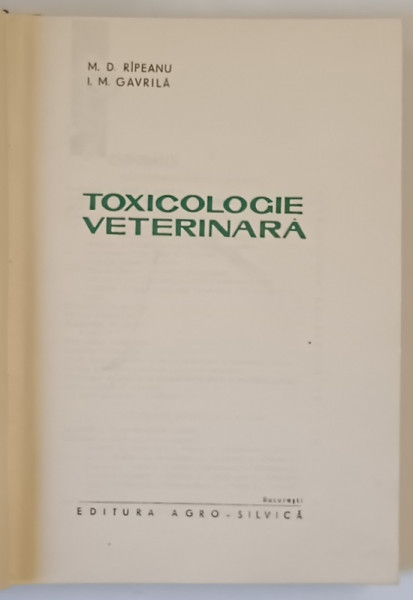 TOXICOLOGIE VETERINARA , 1964