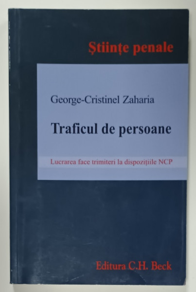 TRAFICUL DE PERSOANE de GEORGE -  CRISTINEL ZAHARIA , 2012