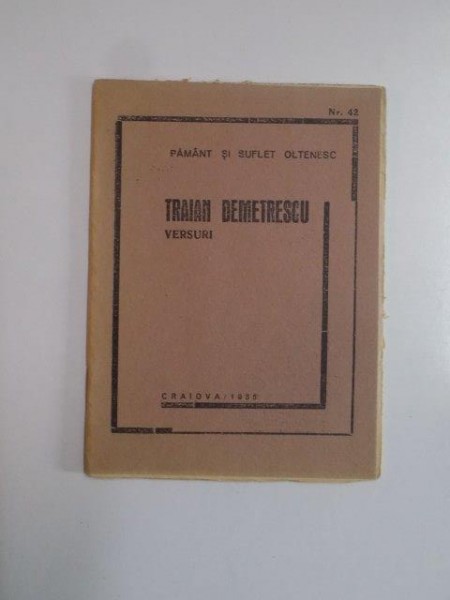 TRAIAN DEMETRESCU. VERSURI  1935