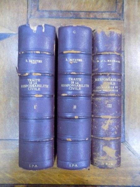 Traite de la responsabilite civile en droit francais III tomuri, Paris 1939