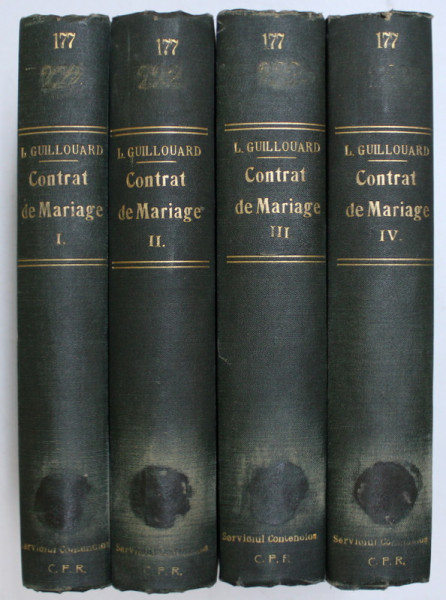 TRAITE DU CONTRAT DE MARIAGE TOM I - IV par L. GUILLOUARD , 1896