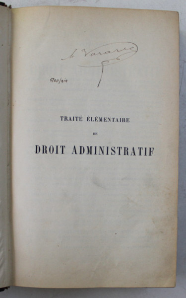 TRAITE ELEMENTAIRE DE DROIT ADMINISTRATIF , HUITIEME EDITION , par H. BERTHELEMY , 1916