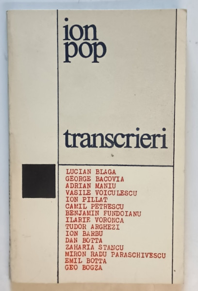 TRANSCRIERI de ION POP , 1976