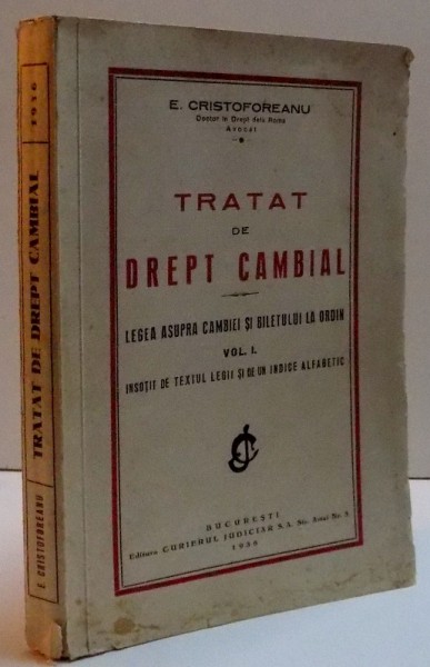 TRATAT DE DREPT CAMBIAL , VOL. I , 1936