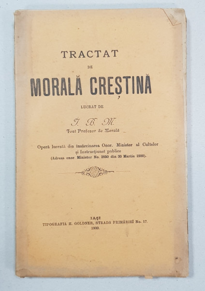 TRATAT DE MORALA CRESTINA de I. B. M. - IASI, 1900