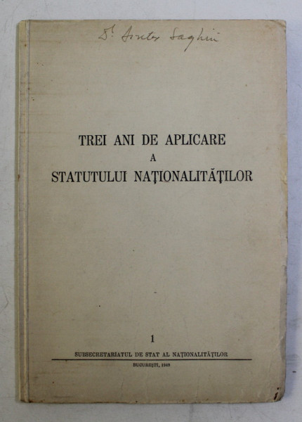 TREI ANI DE APLICARE A STATUTULUI NATIONALITATILOR , 1948