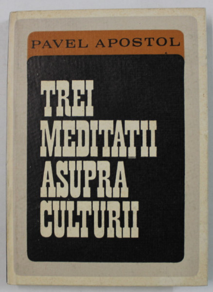 TREI MEDITATII ASUPRA CULTURII de PAVEL APOSTOL , URMATE DE CATEVA INCERCARI FILOSOFICE , 1970