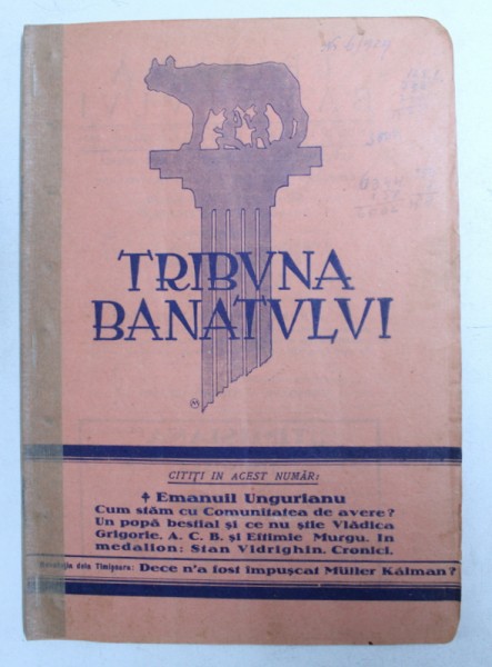 TRIBUNA BANATULUI - REVISTA POLITICA , SOCIALA SI ECONOMICA , ANUL IV , SERIA II , NR. 6 , 15 APRILIE ,    1929