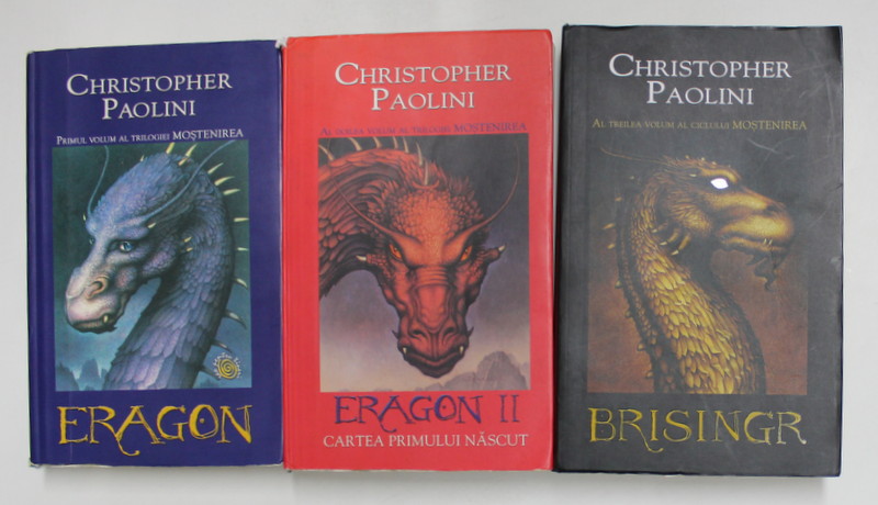 TRILOGIA MOSTENIREA de CHRISTOPHER PAOLINI - ERAGON , ERAGON II , BRISINGR - 2005