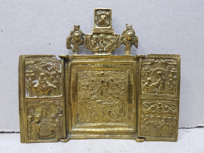 Triptic de calatorie din bronz - Rusia sec. XIX