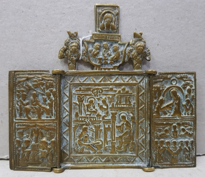 Triptic din bronz, Rusia, Sec. XIX