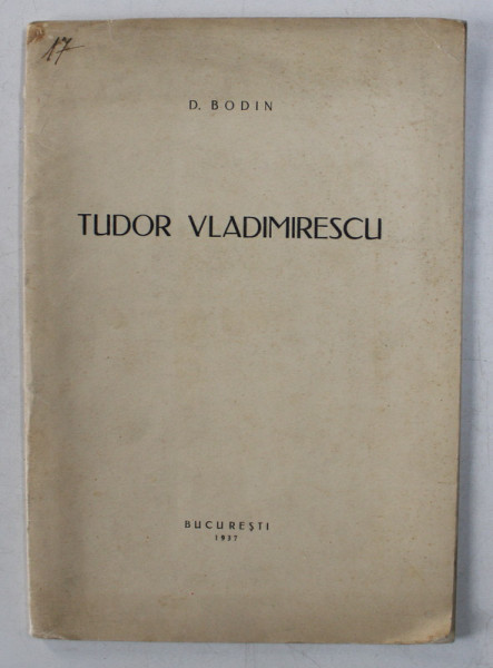 TUDOR VLADIMIRESU de D. BODIN , 1937