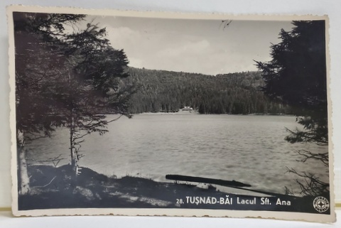 TUSNAD BAI , LACUL SFANTA ANA , FOTOGRAFIE TIP CARTE POSTALA , 1939